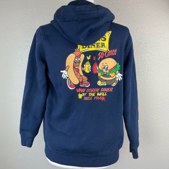 Van’s Dinner Full Zip Hooded Jacket Size M EUC - Picture 4 of 7